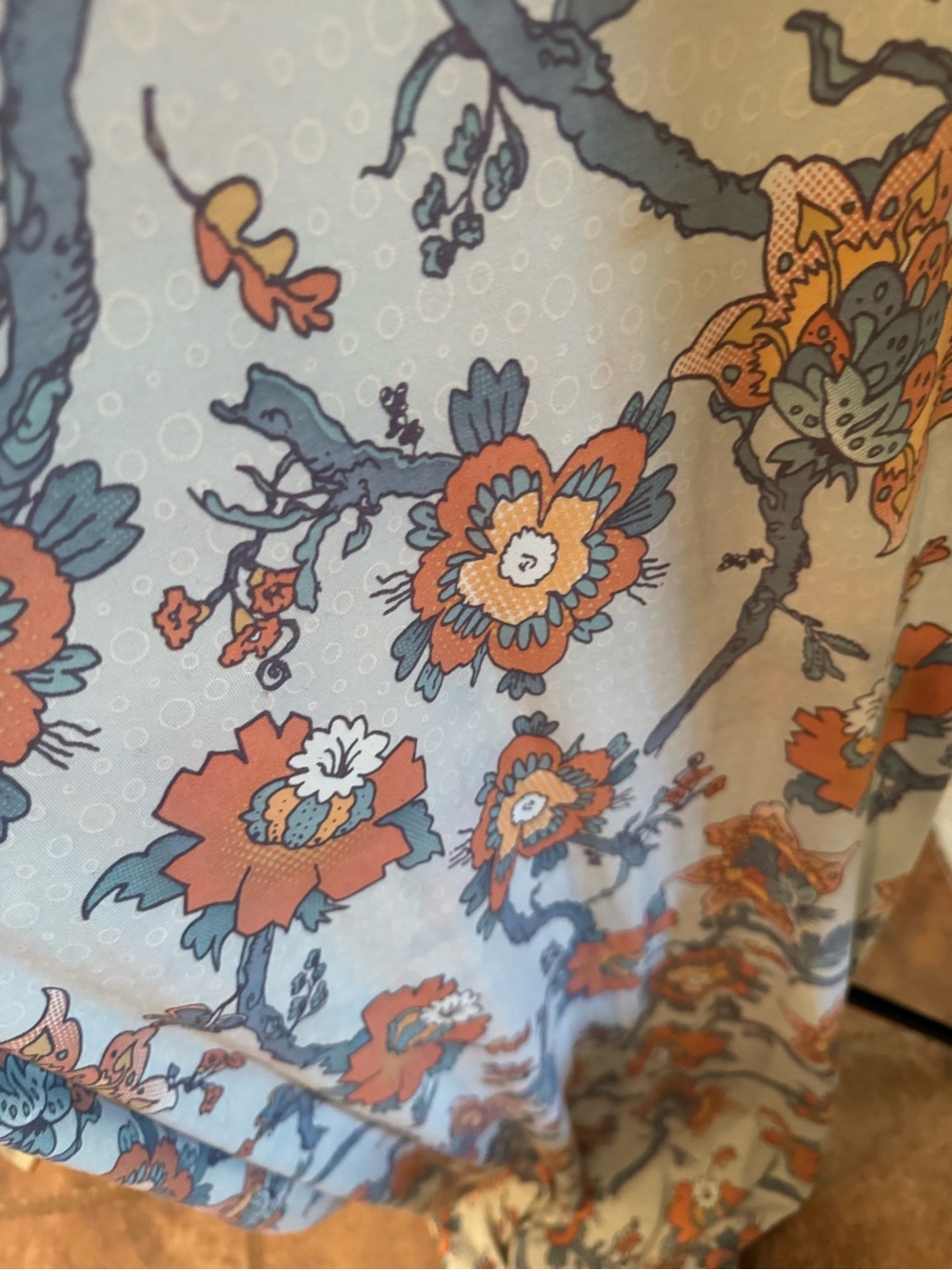LuLaRoe Dani Sleeveless Floral Maxi Dress in Orange and Gray - Picture 5 of 5